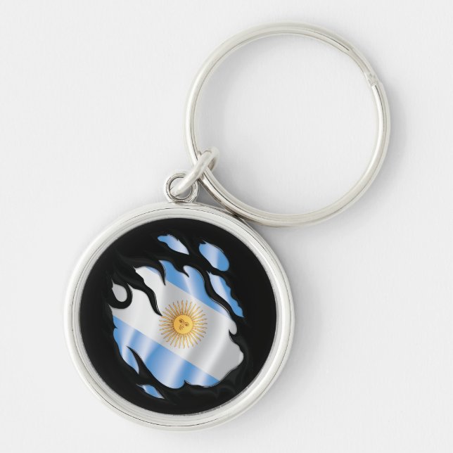 Argentina Ripped Flag Keychain (Front)