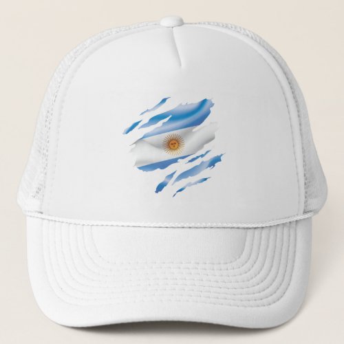 Argentina ripped pride Flag  Stainless Steel Water Trucker Hat
