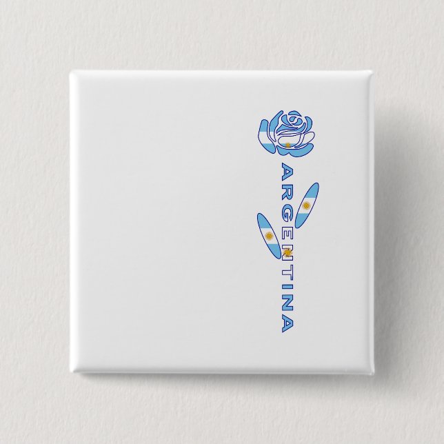 Argentina Rose Flag Button (Front)