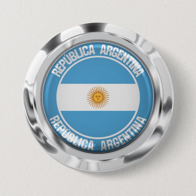 Argentina Round Emblem Button (Front)