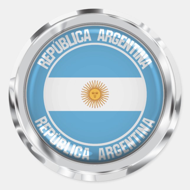 Argentina Round Emblem Classic Round Sticker (Front)