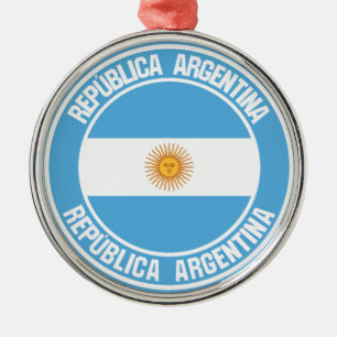 Argentina Round Emblem Metal Ornament