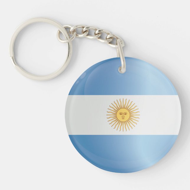 Argentina  Round Icon Flag  Keychain (Front)