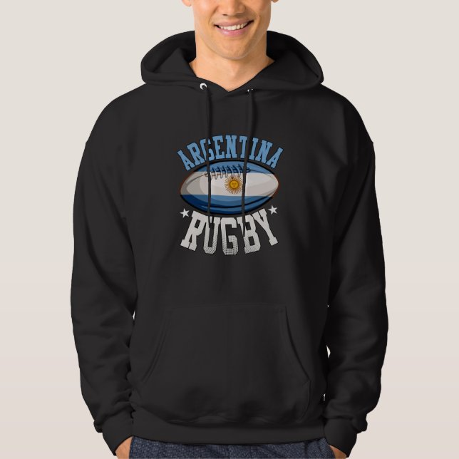 Argentina Rugby Sports Player  Argentine Fan Hoodie (Front)