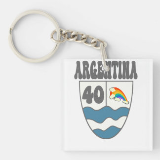 Argentina Ruta 40 highway sign with rainbow Keychain