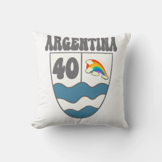 Argentina Ruta 40 highway sign with rainbow Throw Pillow