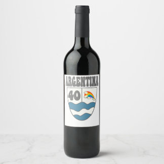 Argentina Ruta 40 highway sign with rainbow Wine Label