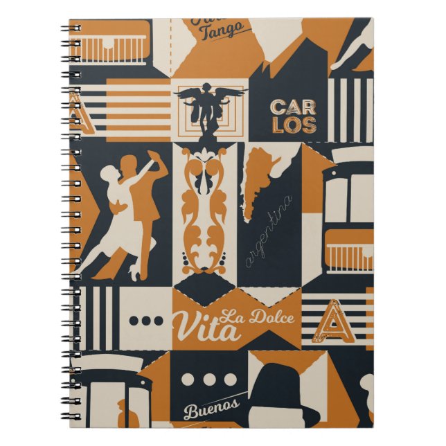 Argentina: Seamless Ethnic Illustration. Notebook (Front)
