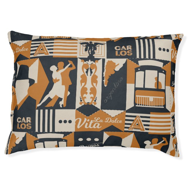 Argentina: Seamless Ethnic Illustration. Pet Bed (Front)