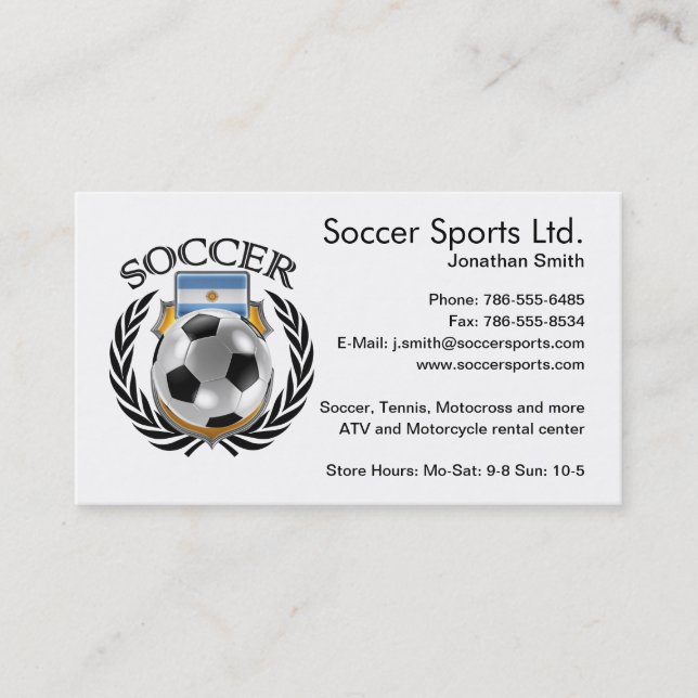 Argentina Soccer 2016 Fan Gear Business Card (Front)