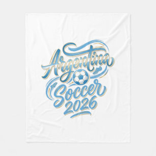 Argentina Soccer 2026 Soccer Bold Country Typograp Fleece Blanket