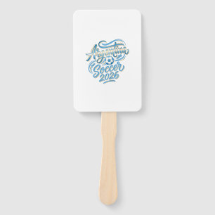 Argentina Soccer 2026 Soccer Bold Country Typograp Hand Fan