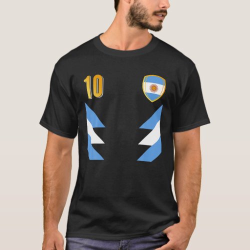 Argentina Soccer Argentinian Football Retro 10 Jer T_Shirt