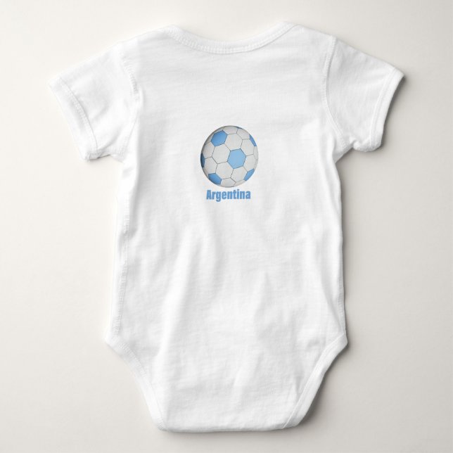 Argentina Soccer  Baby Bodysuit (Back)