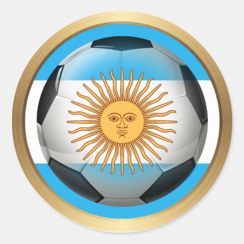 Argentina Soccer Ball Classic Round Sticker