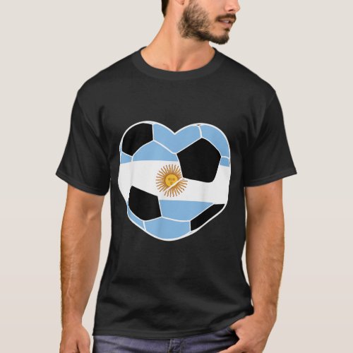 Argentina Soccer Ball Heart Jersey Argentina Footb T_Shirt