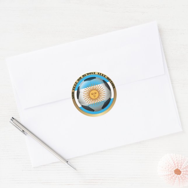 Argentina Soccer Ball Sports Classic Round Sticker (Envelope)