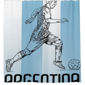 Argentina Soccer Blanket Shower Curtain