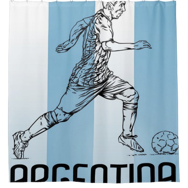 Argentina Soccer Blanket Shower Curtain (Front)