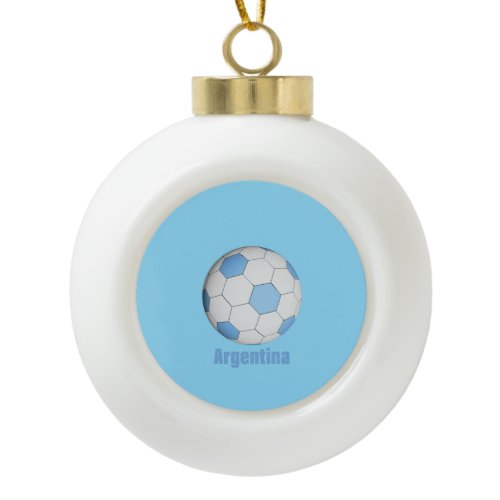 Argentina soccer  ceramic ball christmas ornament