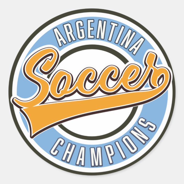 Argentina Soccer Champions Classic Round Sticker (Front)