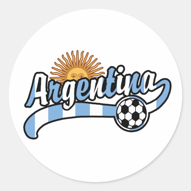 Argentina Soccer Classic Round Sticker (Front)