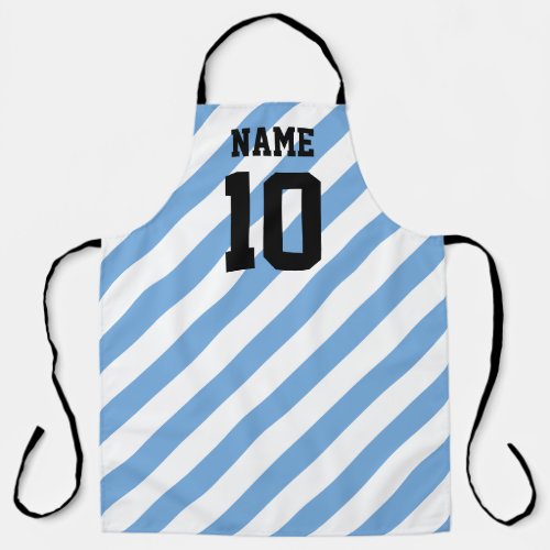 Argentina soccer fan custom jersey number kitchen apron