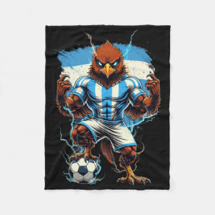 Argentina Soccer Fan Flag Vintage Pride Animal Bir Fleece Blanket