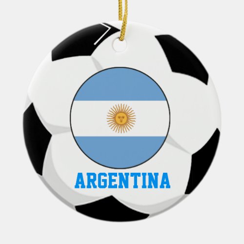 Argentina Soccer Fan Ornament 2 Times World Cup Ch
