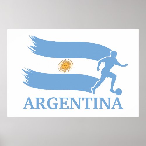 Argentina Soccer Flag Poster
