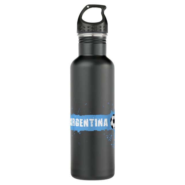 Argentina Soccer Jersey Football Argentina Futbol  Stainless Steel Water Bottle (Front)