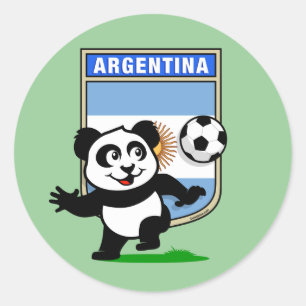 Argentina Soccer Panda Classic Round Sticker