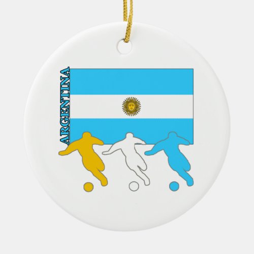 Argentina Soccer Players Ceramic Ornament