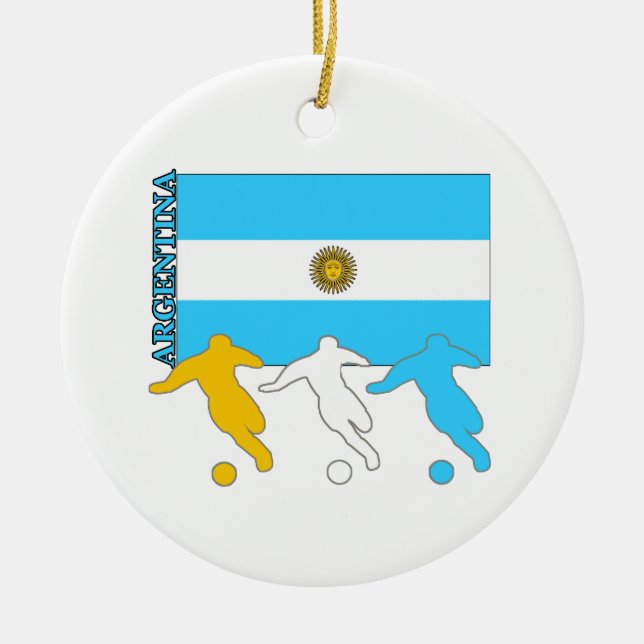 Argentina Soccer Players Ceramic Ornament (Front)