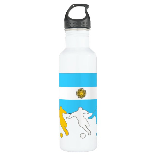 Argentina Soccer Players Water Bottle (Front)