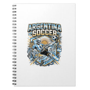 Argentina Soccer Skeleton Striker Nations Poster S Notebook