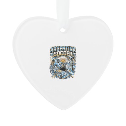 Argentina Soccer Skeleton Striker Nations Poster S Ornament