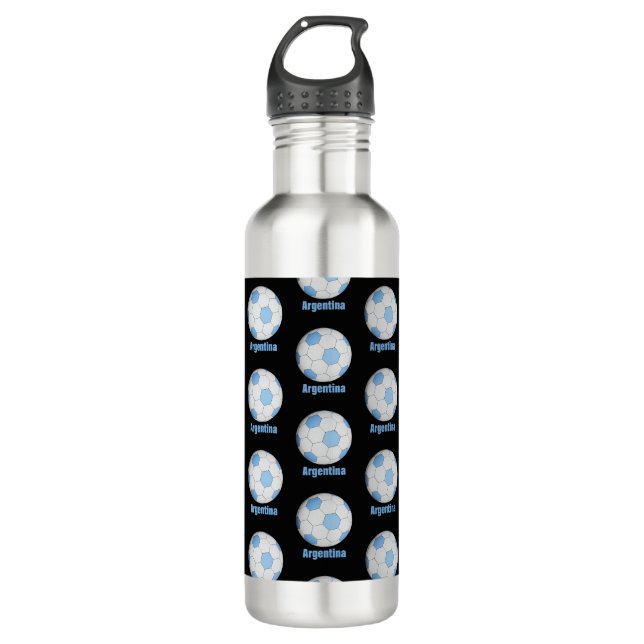 Argentina soccer  stainless steel water bottle (Front)
