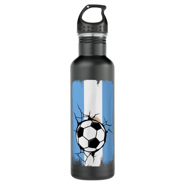 Argentina Soccer  Stainless Steel Water Bottle (Front)