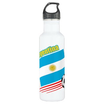 Argentina Soccer Team Water Bottle by worldwidesoccer at Zazzle