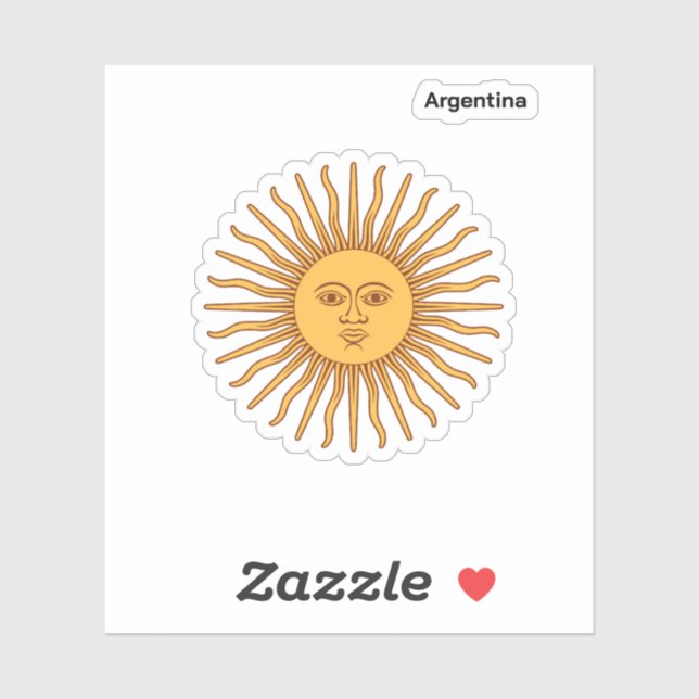 Argentina Sol de Mayo: Authentic Fan Tee Sticker (Sheet)