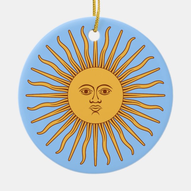 Argentina Sol de Mayo Ceramic Ornament (Front)