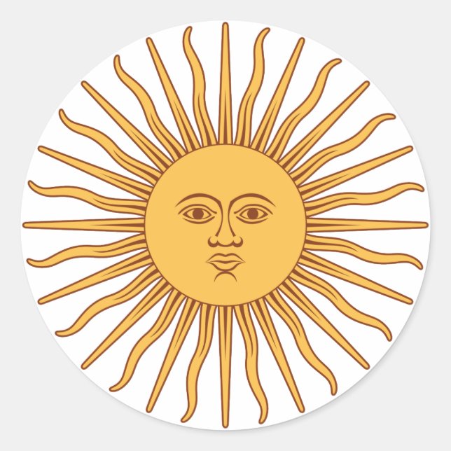 Argentina Sol de Mayo Classic Round Sticker (Front)