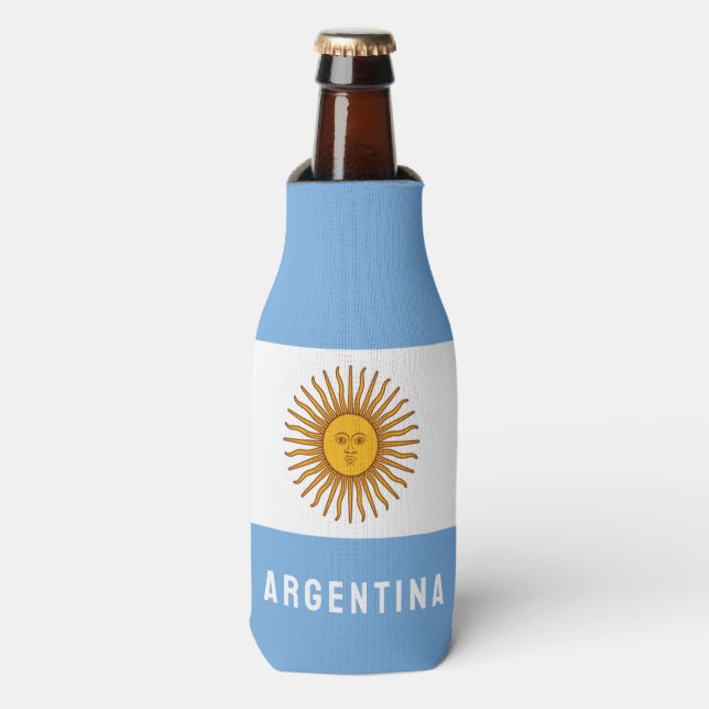 Argentina South America Flag Buenos Aires Bottle Cooler (Bottle Front)