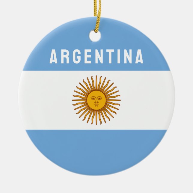 Argentina South America Flag Buenos Aires Ceramic Ornament (Front)