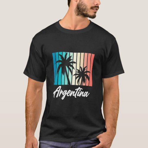Argentina Souvenir Vacation Trip Palm Trees Argent T_Shirt