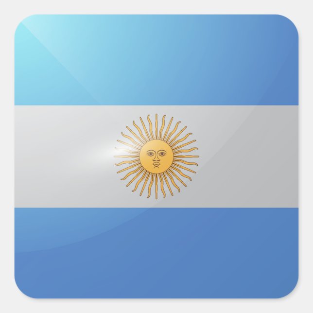 Argentina square glossy flag square sticker (Front)