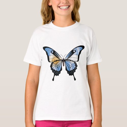 Argentina Swallowtail Butterfly Flag Sticker T_Shirt