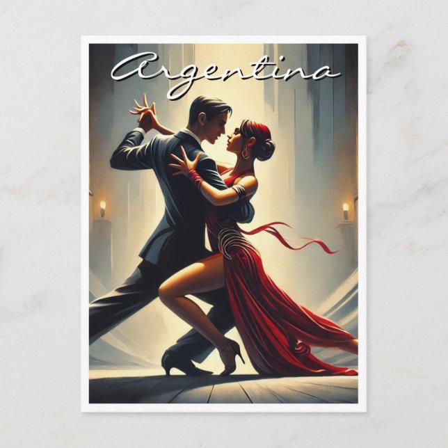 Argentina Tango Dancing Couple Postcard (Front)