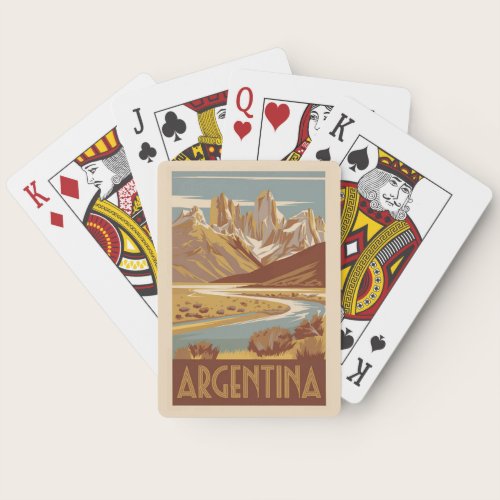 Argentina Travel Art Vintage Poker Cards